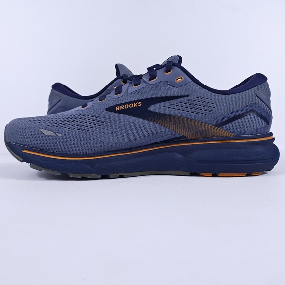 Brooks Ghost 15 Mens 10 Wide 2E Neutral Cushion Road Running Shoes Blue Orange - Picture 9 of 16